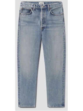 AGOLDE Riley Crop Jeans Women 29 Light Wash High Rise Straight Raw Hem